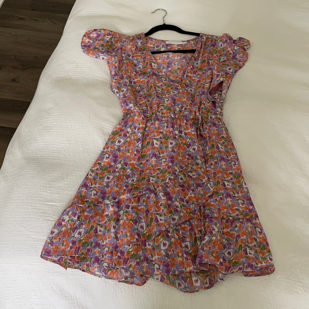 Tie floral dress